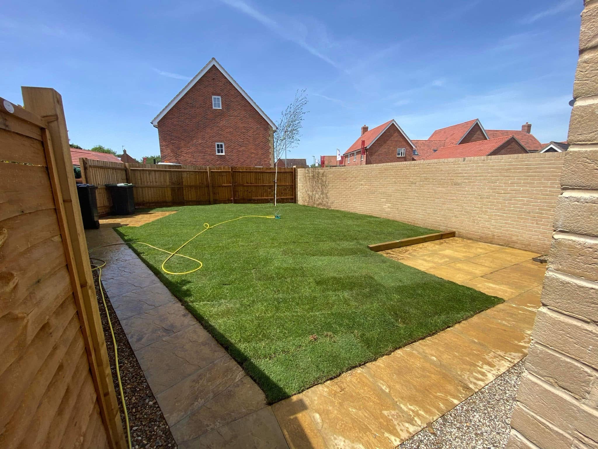 Beautiful garden completed by professional fencing and landscaping specialists