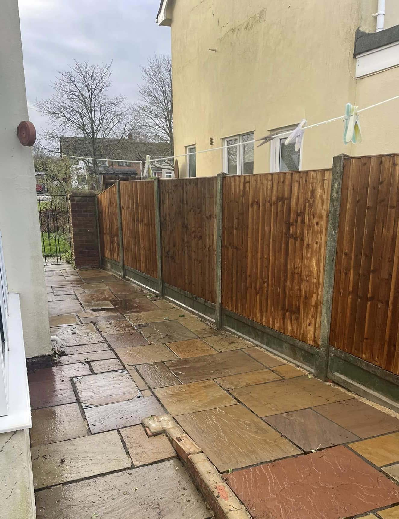 After new installation of a wooden fence