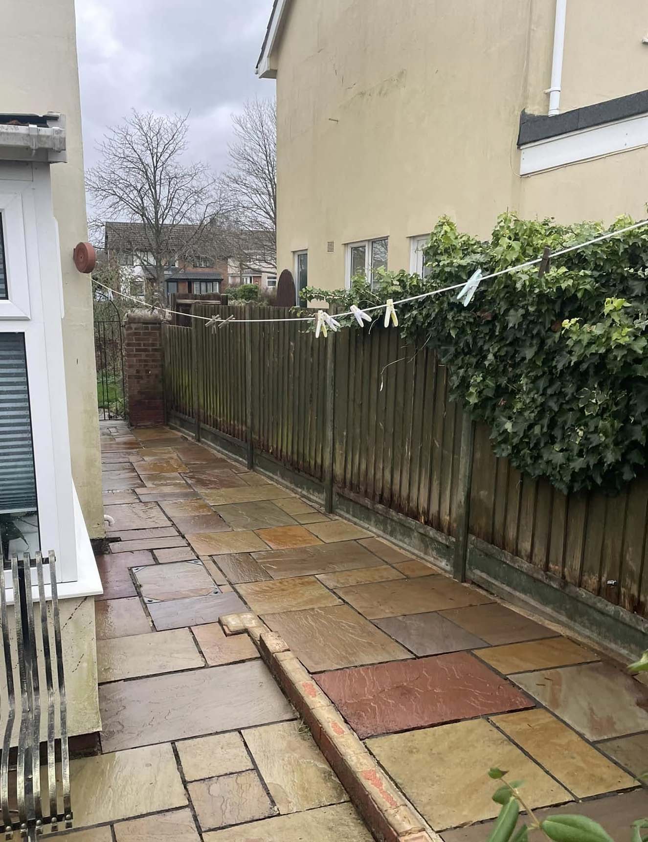 Before new installation of a wooden fence